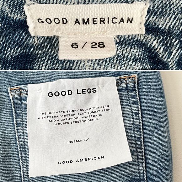 Good American Jeans 6 Blue Good Legs Stretch Sculpt Flat Tummy - Picture 4 of 11